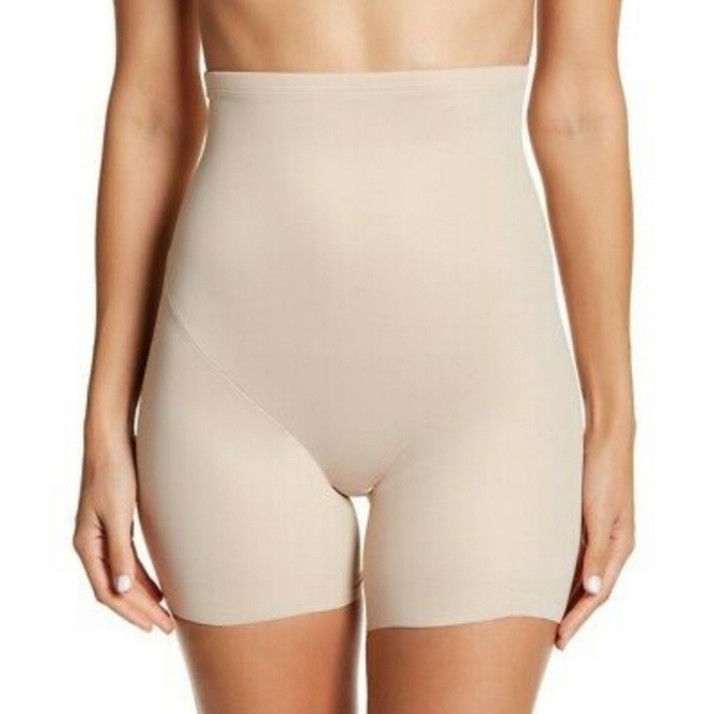 NWT Sz Large Warm Beige TC Fine Hi Waist Boy Short Shapewear